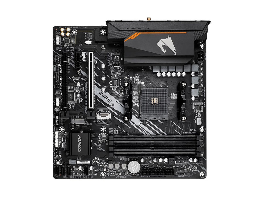 Micro-ATX 4.0 B550 3.2 AM4 GIGABYTE Gen Single B550M M.2, USB (rev Motherboard GbE with 1.3) ELITE PCIe Realtek AORUS AMD SATA 6Gb/s, 1, LAN, AX