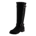 Long Mid Womens Calf Boots High Knee Boots Mid Wide Toe Leather Wide Womens Calf Size Round Women Boots Heel Artificial Calf Rain 11 Booties Zipper for Boots Hiking Womens Womens Boots