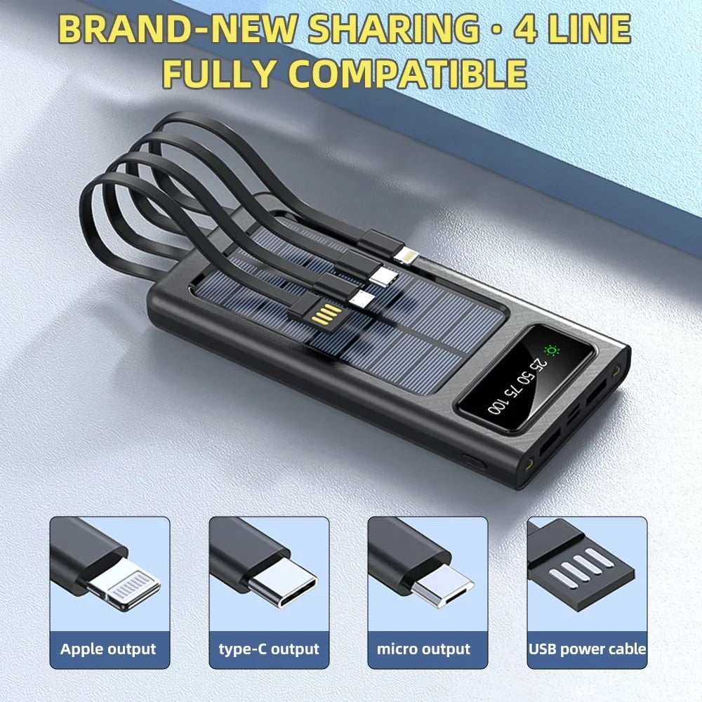 Outdoor Solar Bank, Battery Charger Power Waterproof USB Power Charger Power Solar MDHAND 4000000mAh Bank Solar Portable Bank