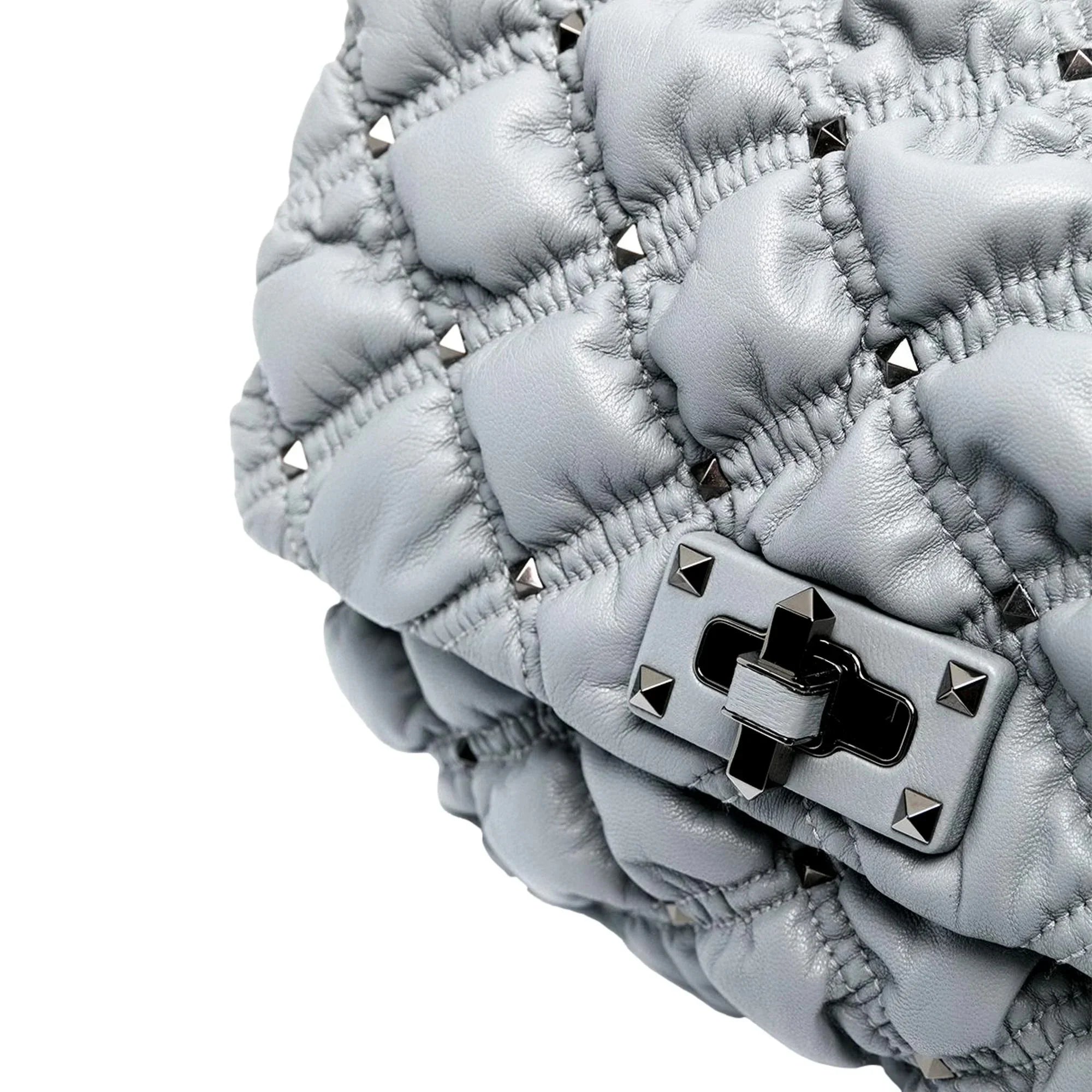 Spike Bag Gray Garavani Medium Me Leather Valentino Crossbody