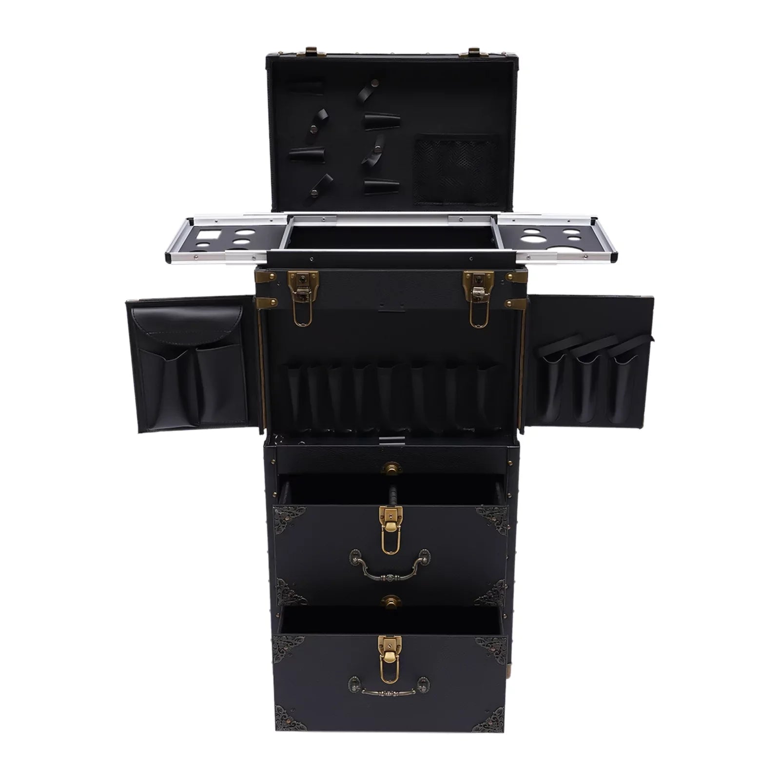 Makeup Salon Hairdressing Aiqidi Beauty Hair Stylist Trolley Luggage Tool Organizer Train Travel with Barber Case Holder Dryer Cosmetic Box Lockable Rolling