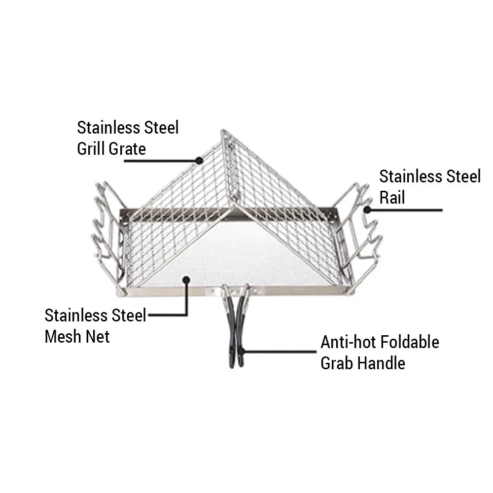 Toaster Toaster Stove Camp for Camping FlyFlise Bread Steel Rack Stainless Backpacking Picnic Folding
