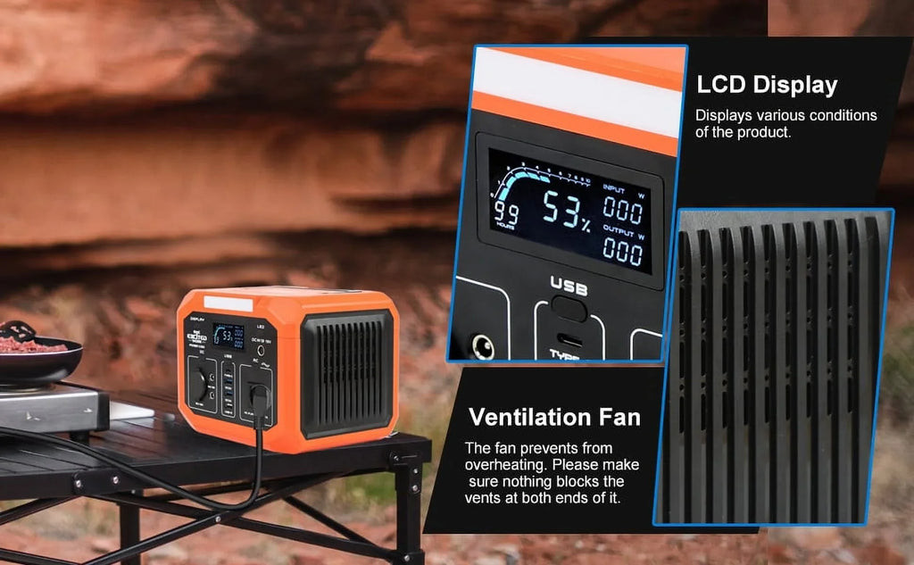 110V Travel Lithium Emergenc Station for with Outdoor (500W Surge),299.5Wh/83200mAh and Outlet Generator Battery Portable EXCITED AC and Wireless Camping,RV Charger,Solar Power WORK 350W Home Backup