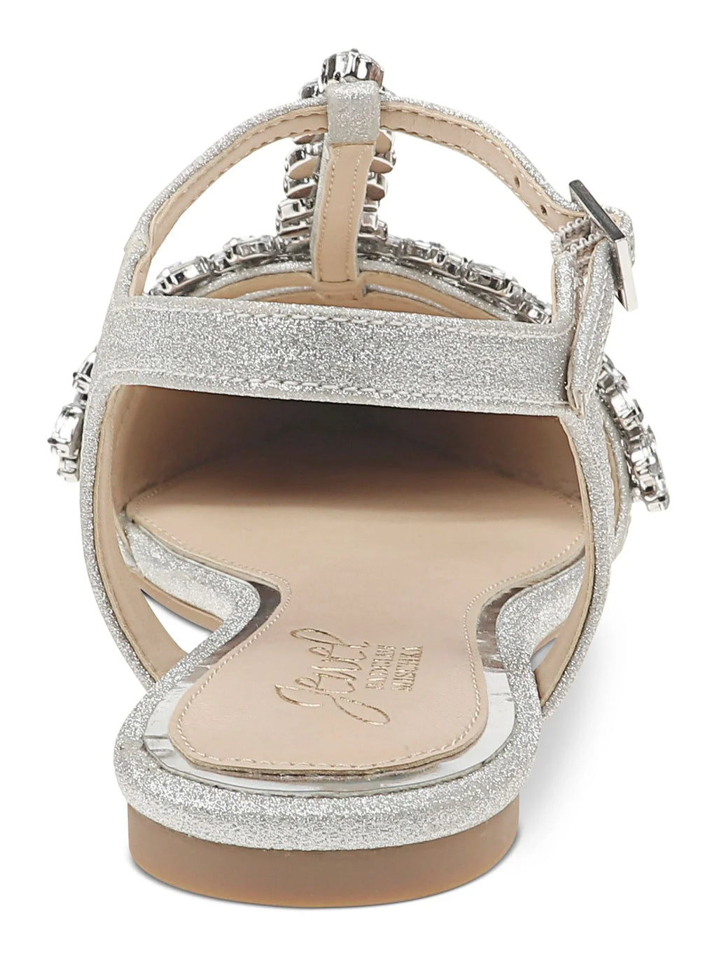 Rhinestone Block Dress Rae Silver Embellished Silver Glitter Womens Toe T-Strap JEWEL M Chunk Adjustable 6.5 Pointed Buckle Shoes Heel MISCHKA Strap BADGLEY