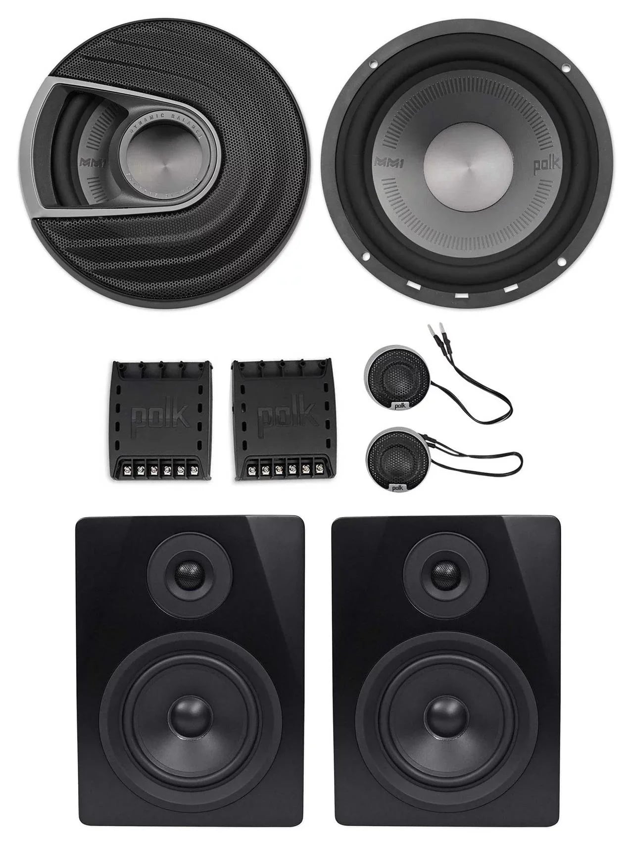 Component 750w Audio Monitor 6.5¡± MM6502 Powered Speakers+Free Polk Car Speakers