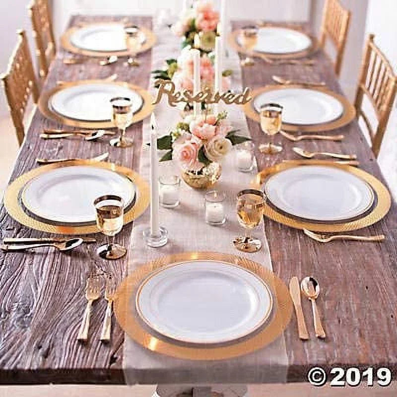 Reserved Supplies Table Calligraphy Gold 6 Signs Party - Pieces -