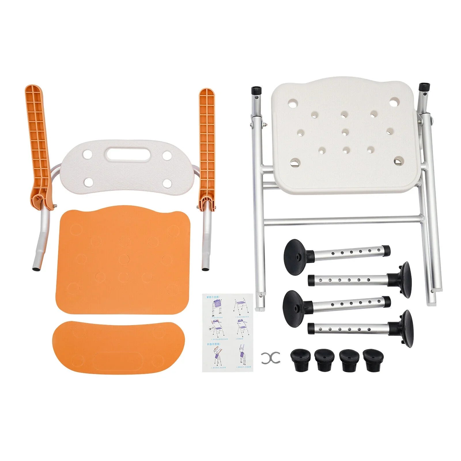 330lb Bath Adults Shower Bench for Tub Seat Handicap Stool Seniors Chair Folding