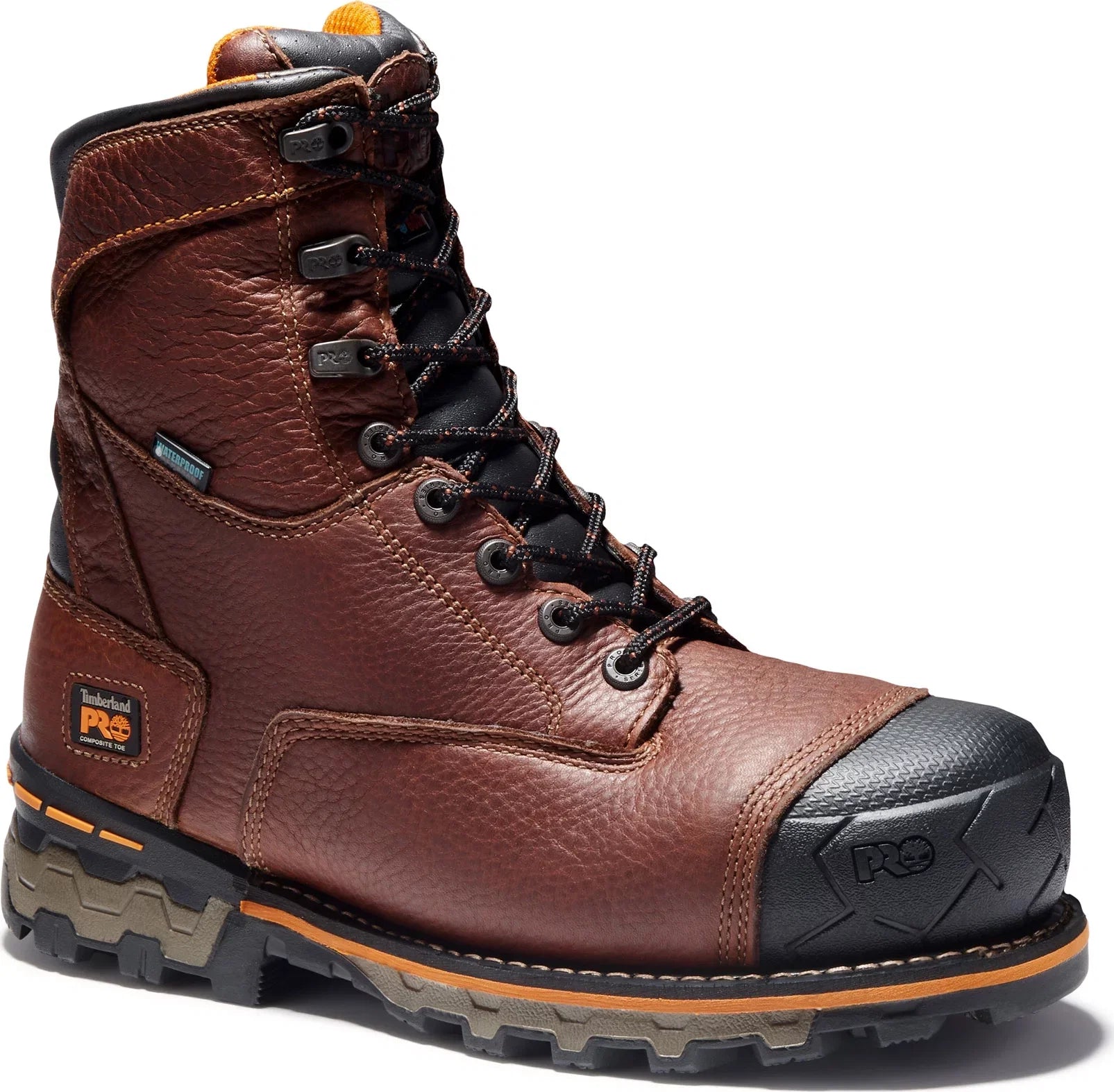 boot,brown,8 men's timberland steel waterproof toe work pro m us boondock