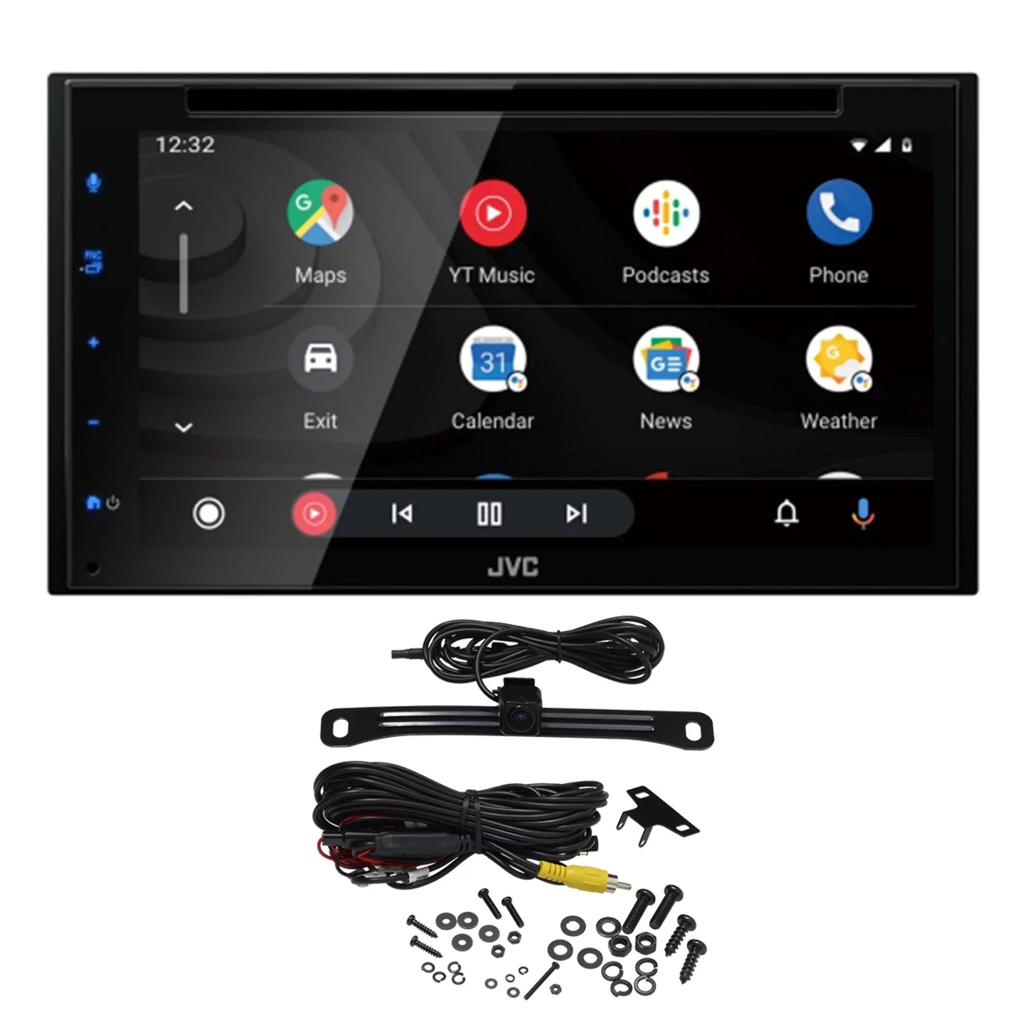 Camera Receiver Bundled CarPlay 6.8" Touchscreen Android Auto with Up Apple JVC Compatible & Back with KW-V66BT