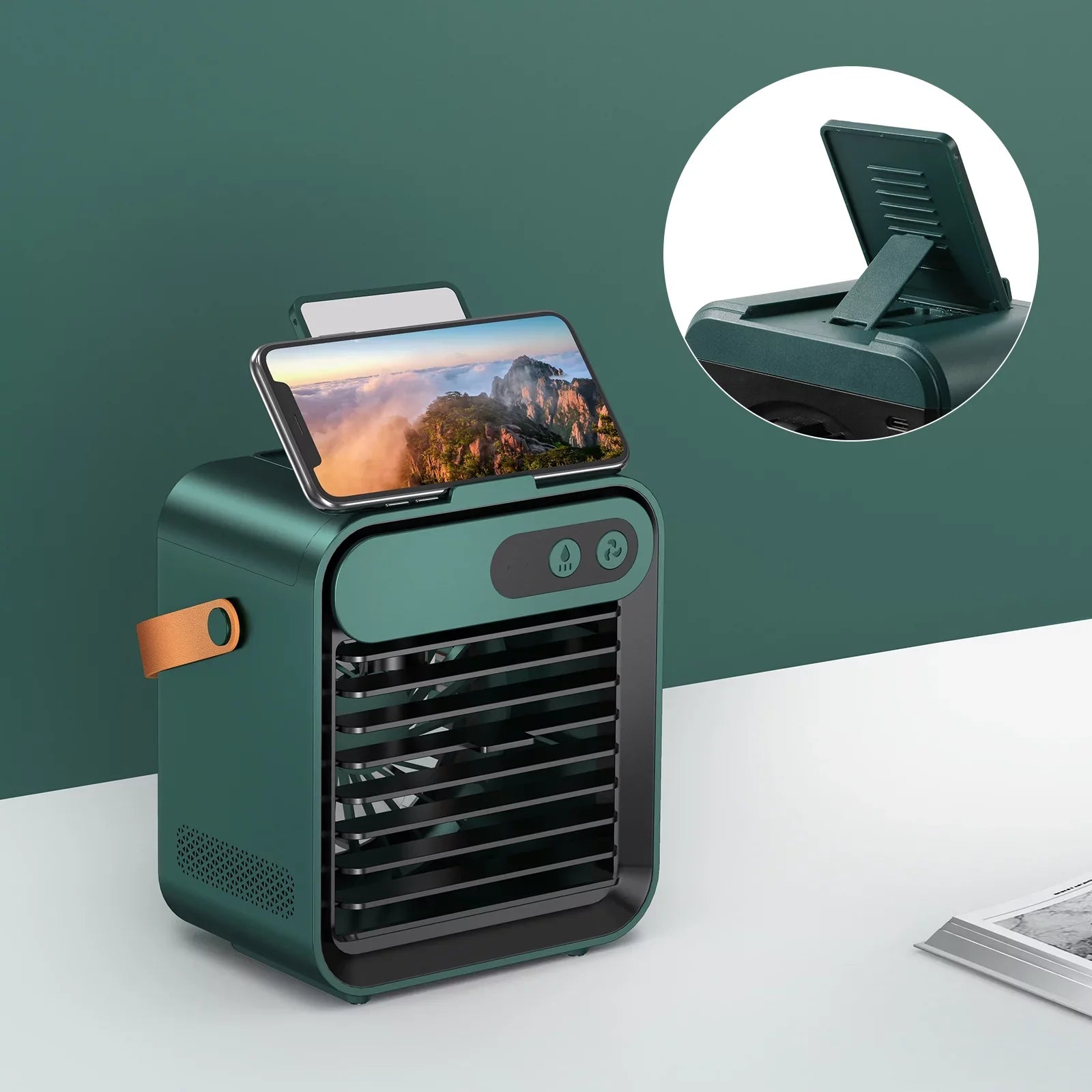 with Office,Bedroom,Car 1 Home Speeds Personal in mirror Fan Humidifier Adjustable Phone and 4 Cooling Portable and Cooler with 3 for Fan, Desktop Comvin holder Fan vanity Air USB Desk Fan,Quiet Air