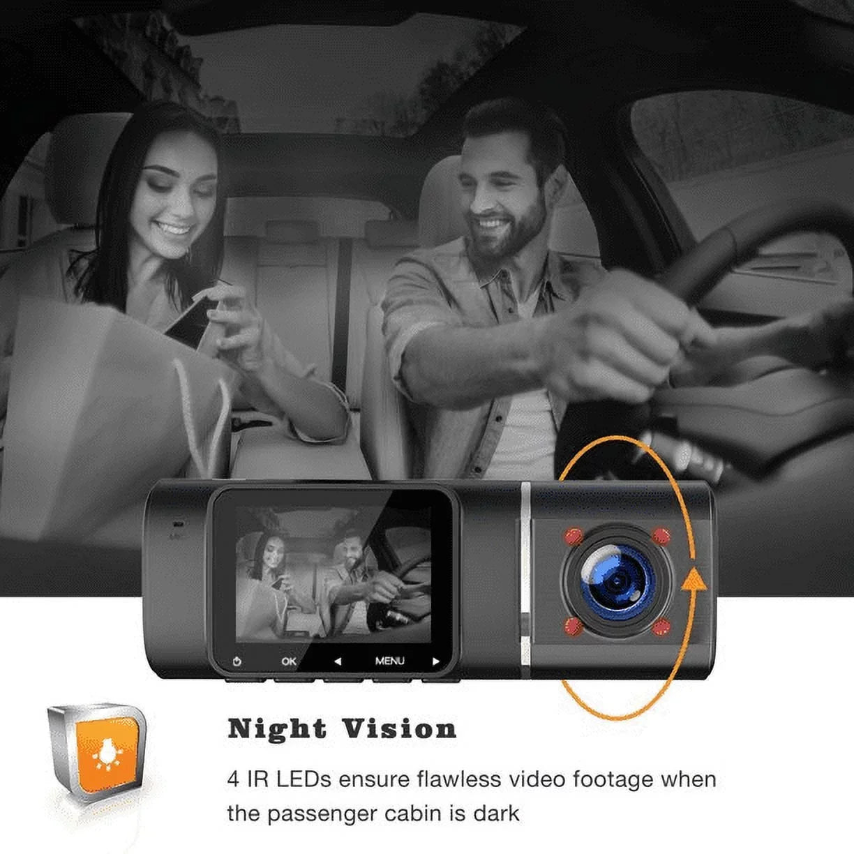 Display Night ,Parking ,IR Camera Dash Loop Inch G-Sensor, Recording, 1080P HDR 1.5 FHD LCD TOGUARD Camera Mode, Vision Cam Car Car