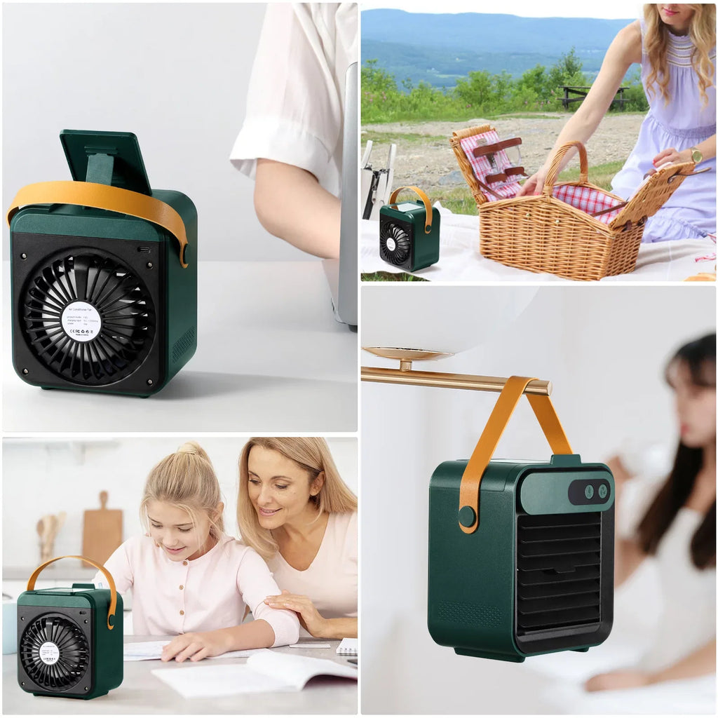 with Office,Bedroom,Car 1 Home Speeds Personal in mirror Fan Humidifier Adjustable Phone and 4 Cooling Portable and Cooler with 3 for Fan, Desktop Comvin holder Fan vanity Air USB Desk Fan,Quiet Air