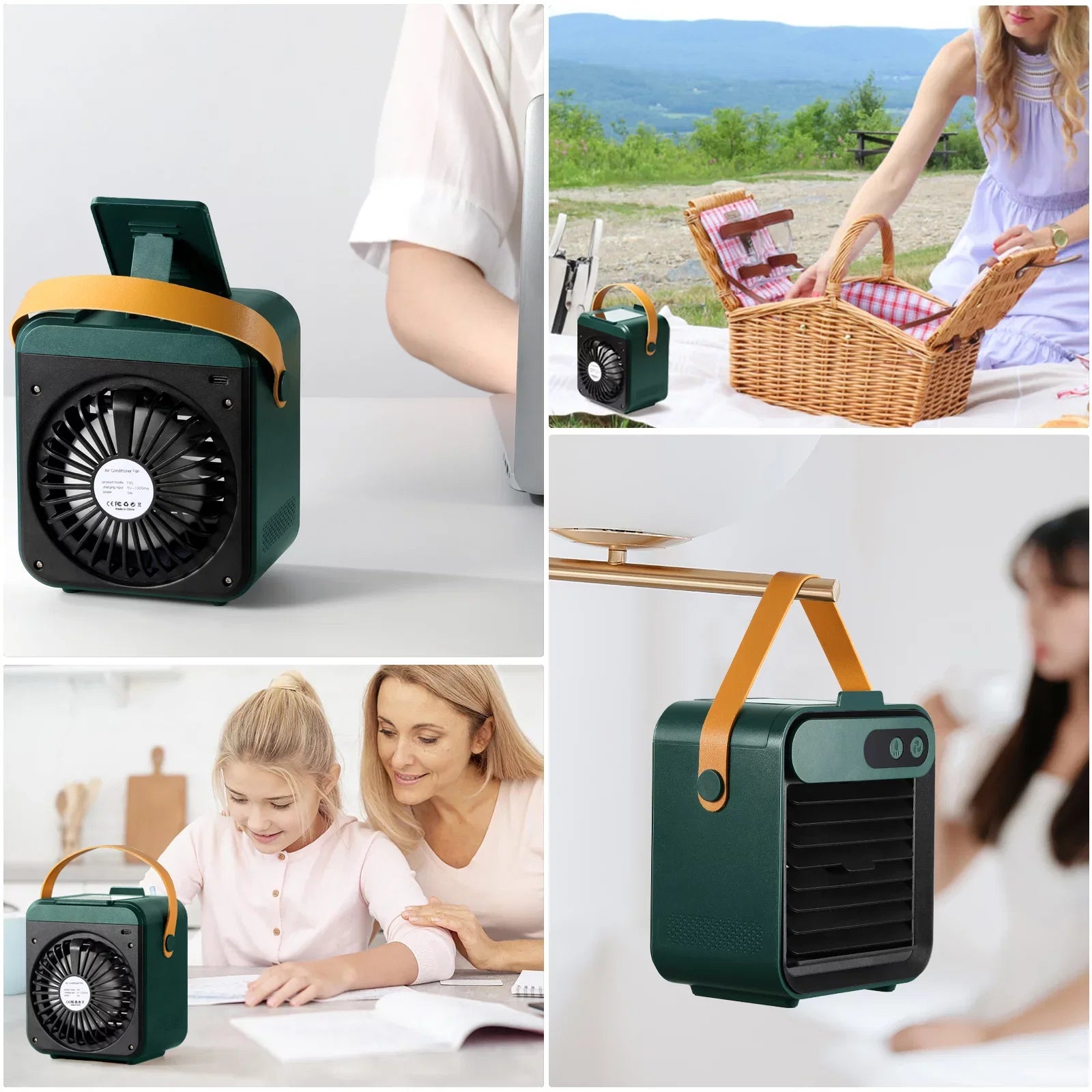 with Office,Bedroom,Car 1 Home Speeds Personal in mirror Fan Humidifier Adjustable Phone and 4 Cooling Portable and Cooler with 3 for Fan, Desktop Comvin holder Fan vanity Air USB Desk Fan,Quiet Air