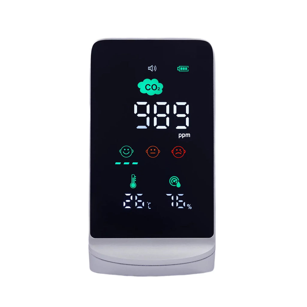 Black) (White, for CO2, Air Miumaeov Monitor Quality Temperature & Humidity Indoor