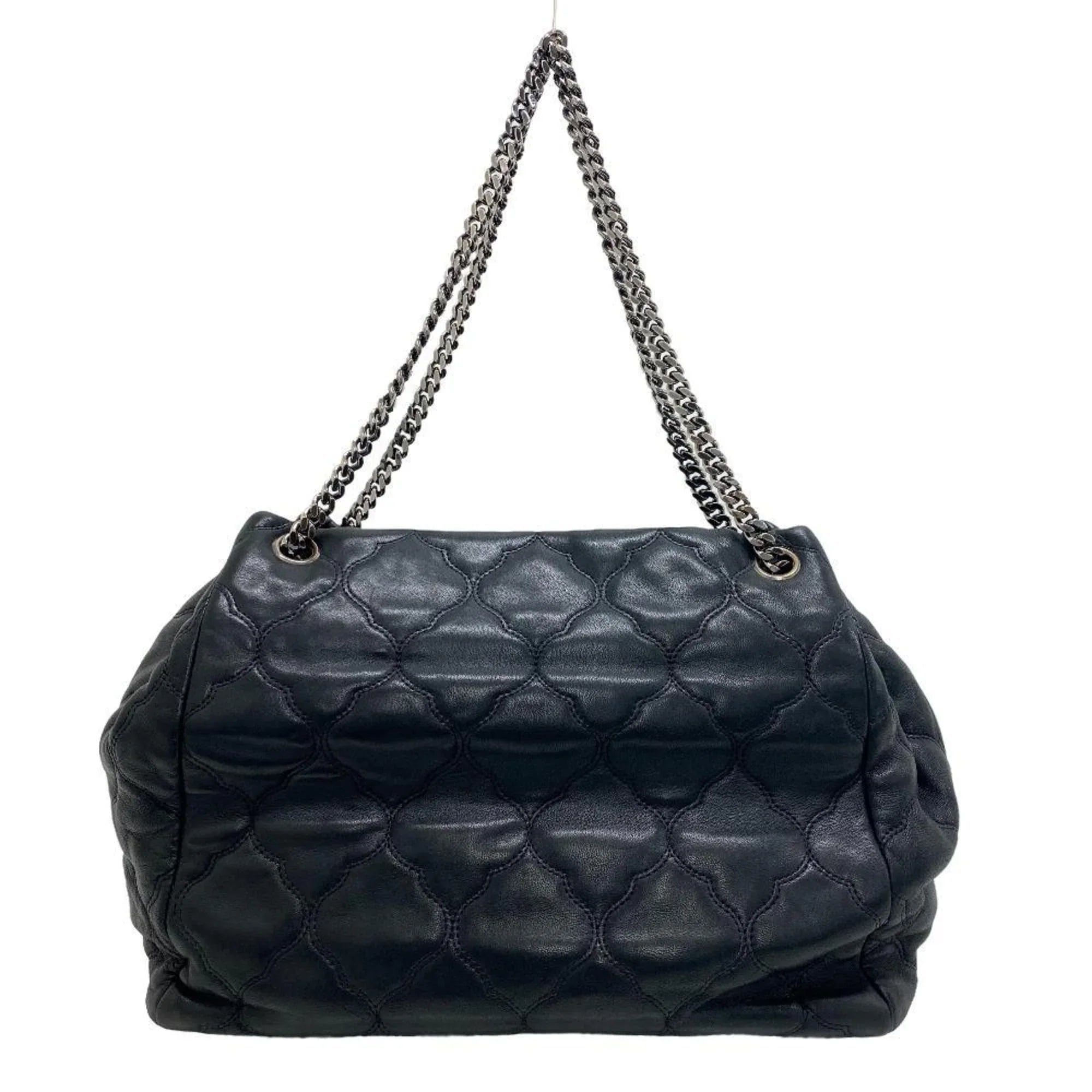 Shoulder Pre-Owned Bubble CHANEL Women's Quilt (Fair) Coco Mark Handbag Z0005974 Black Chain