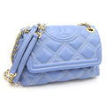 64424 convertible Pre-Owned Tory TORY ladies leather Burch SOFT CONTRAST light contrast bag stitch Fleming New) (Like chain blue BURCH shoulder soft FLEMING STITCH CONVERTIBLE