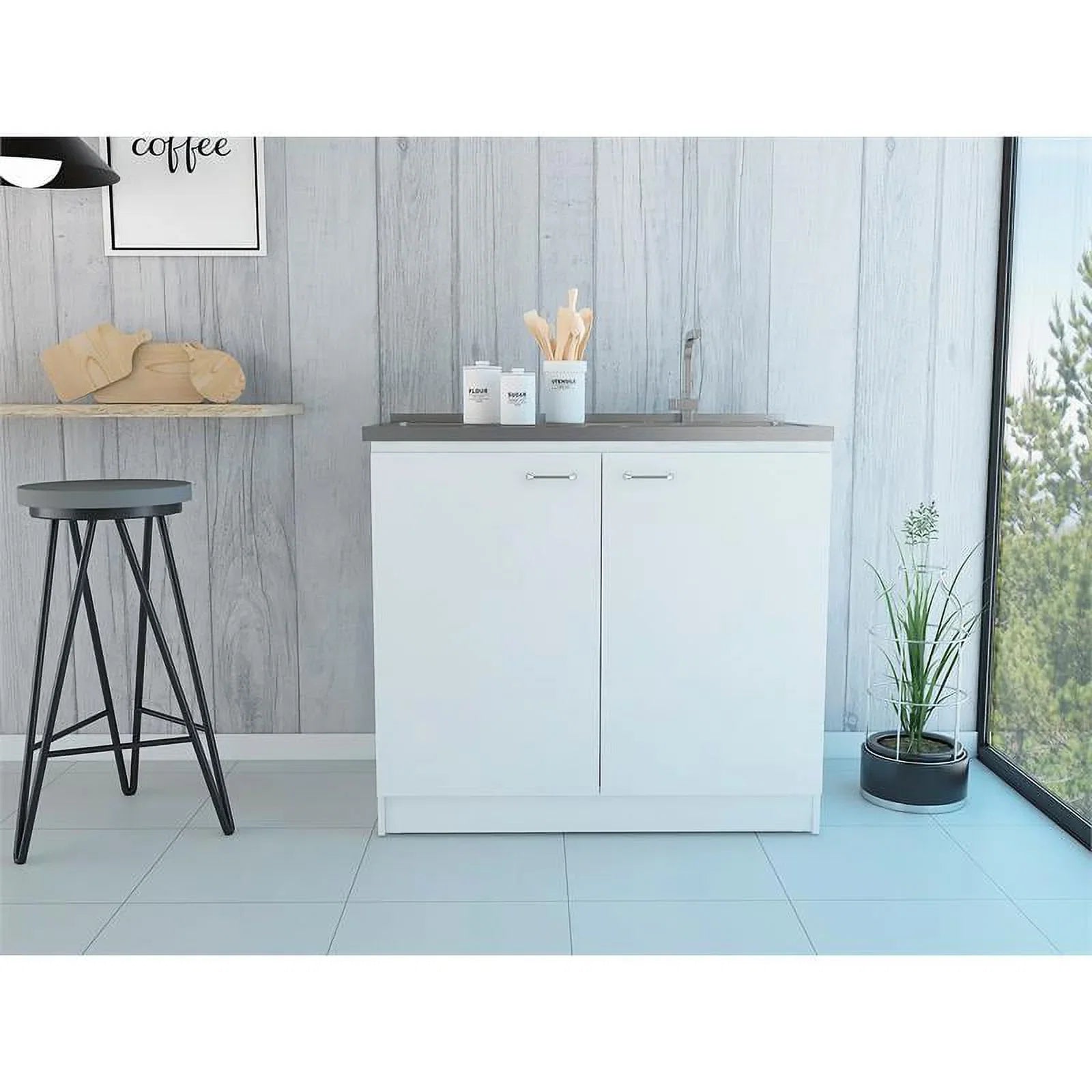 with Utility Kitchen Home 2-Piece Wood Sink Set Island and Square