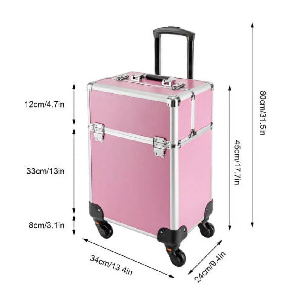 Case Makeup Trolley Space Extendable Storage Large Cosmetic Box Rolling Train