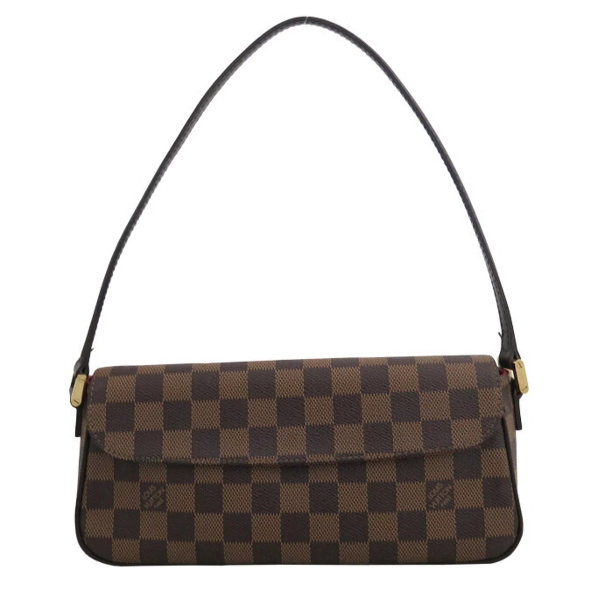 Canvas (Good) Shoulder Louis Vuitton Hardware Blau One Gold Recoleta Pre-Owned Handle Damier Women's N51299 x Bag