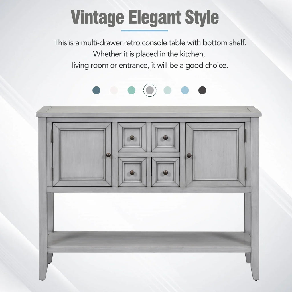 OLD Living (Espresso and Cambridge Drawers and Console WF190263AAP) Small with Storage Ample Table Entrances TREXM Series Shelf SKU for Four Rooms Kitchens Bottom Vintage