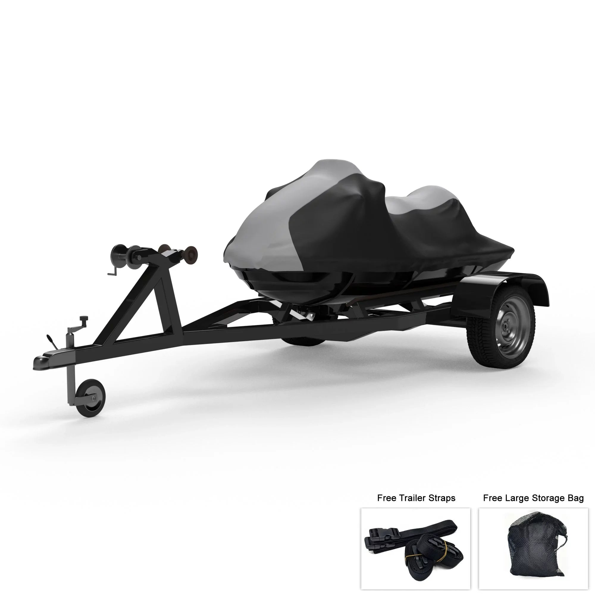 Ski - 130 Cover Rain, All Weatherproof - UV Black Sun, Weather Includes 2014-2016 155 GTI Trailerable For Color More! - And Straps Jet Bag DOO Rays, And SEA - Trailer from SE / GRAY Storage Protects
