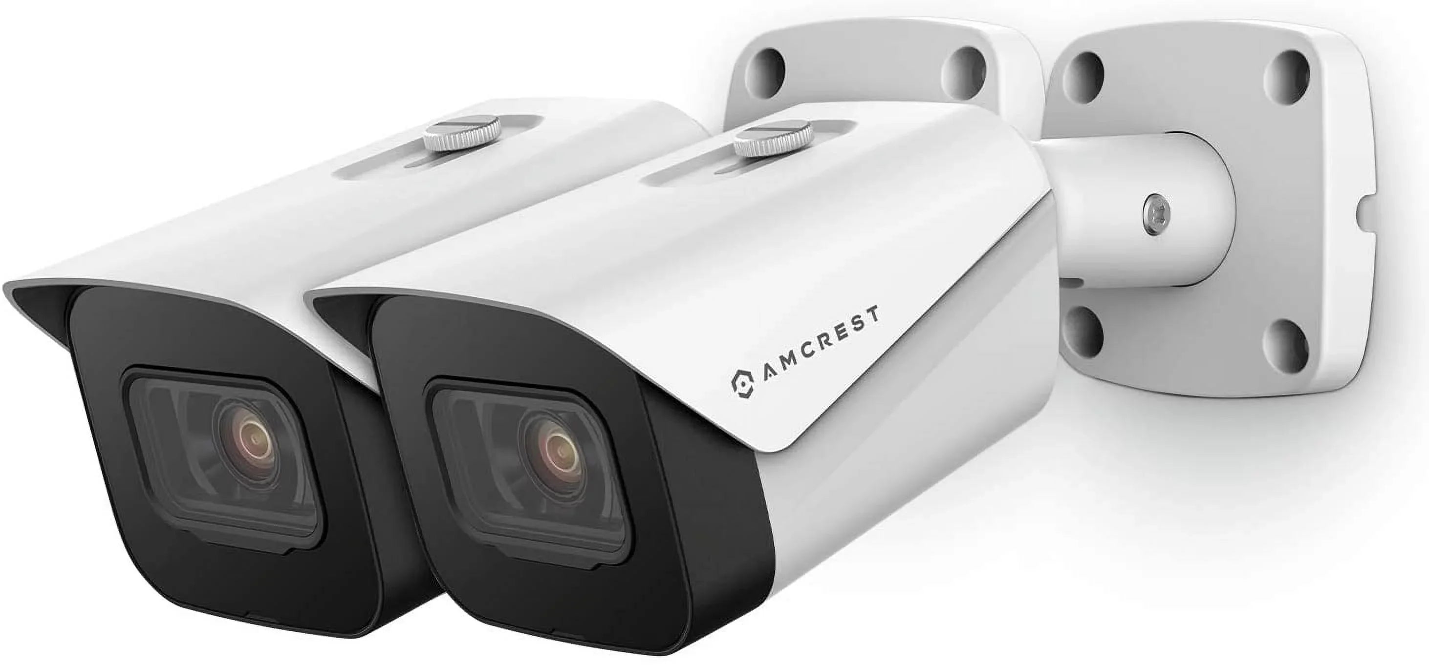 Recording, 2.8mm 4K (8MP) 131ft (2PACK-IP8M-2496EW) Amcrest Camera, POE 2-Pack Bullet 3840x2160, MicroSD NightVision, Weatherproof, IP67 Lens, White IP UltraHD