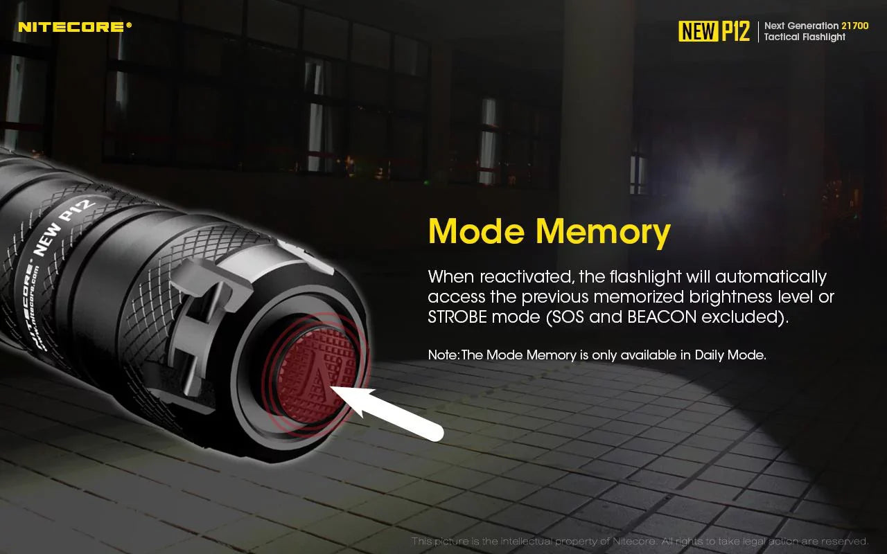 Offset Mount Pressure Cord, 1200 Nitecore RSW3 P12 and - USB Switch Lumens w/NL2150HPR Flashlight Battery, LED New Version