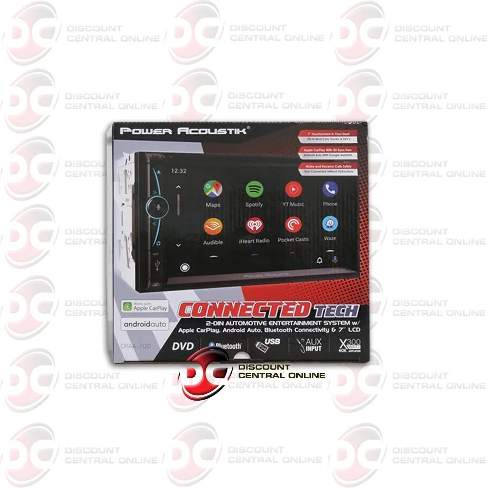 Android & Acoustik back-up 2-din W/ Apple Nightvision Power Waterproof camera Dvd Bluetooth Carplay DiscountCentralOnline with Auto 7" Stereo HL09 CPAA-70D Cd