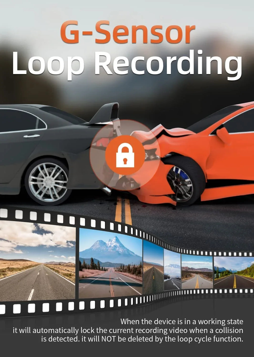 Loop Night Parking 2.5K WiFi, Control, WOLFBOX Monitor, Cam, Support Dash 24 Dash Recording, 64GB HD APP Camera Max Hours with Vision, G-Sensor, Full