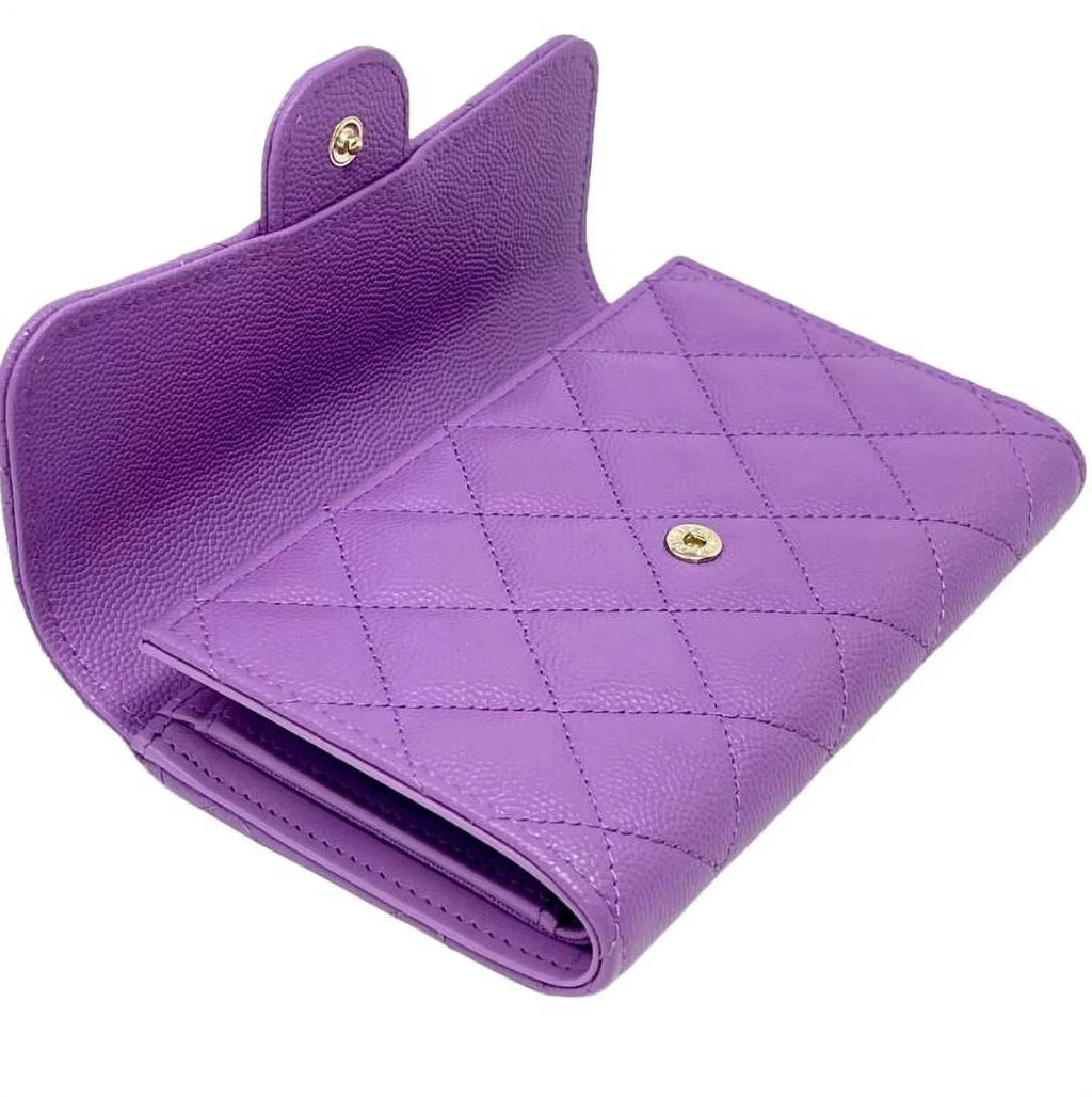 Purple Wallet NEW Bag Chanel Clutch Long Leather Quilted