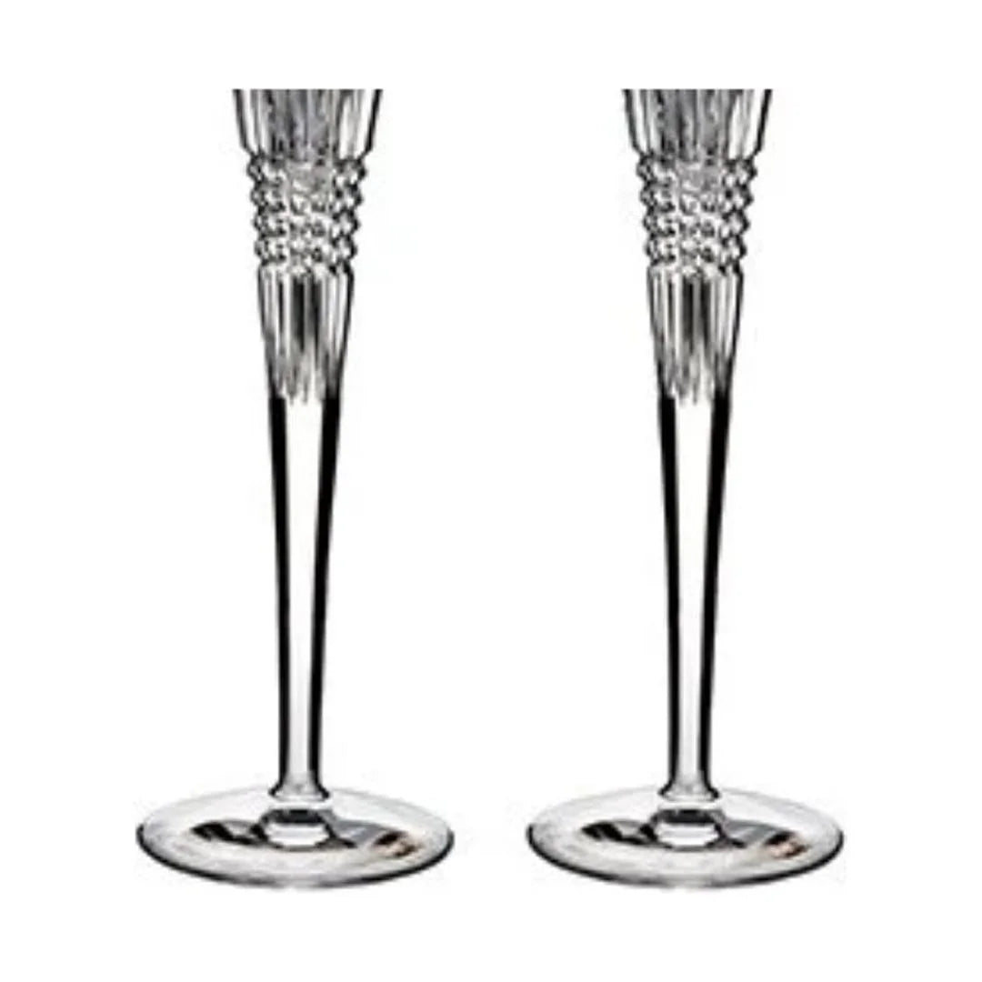 of Block Waterford Set Toasting Letter Monogram Lismore Flutes Diamond 2