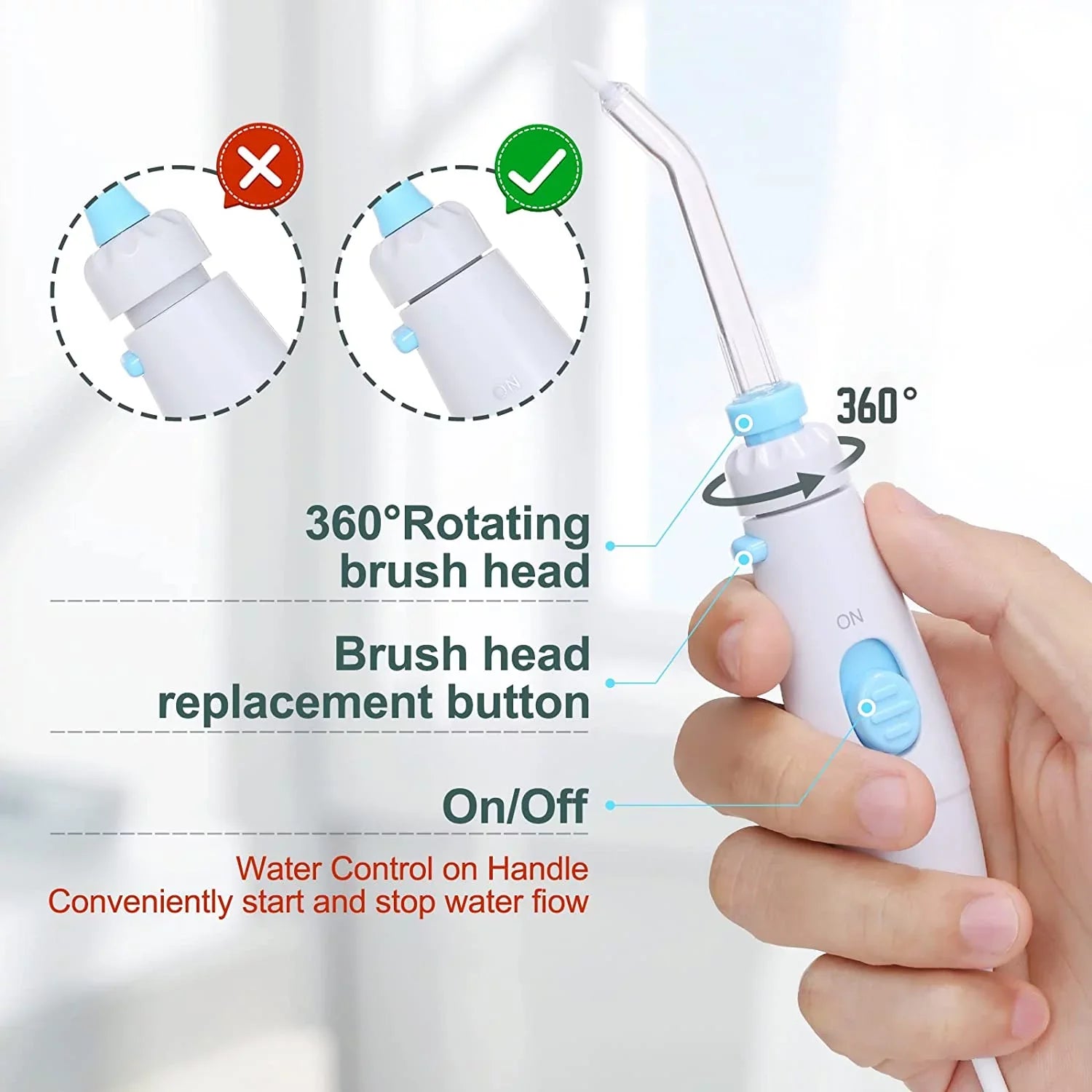 7 Braces for Teeth Multifunctional Dental Flosser Homgeek Tips Teeth Water with 10 White Cleaner Water Adjustable Pressure