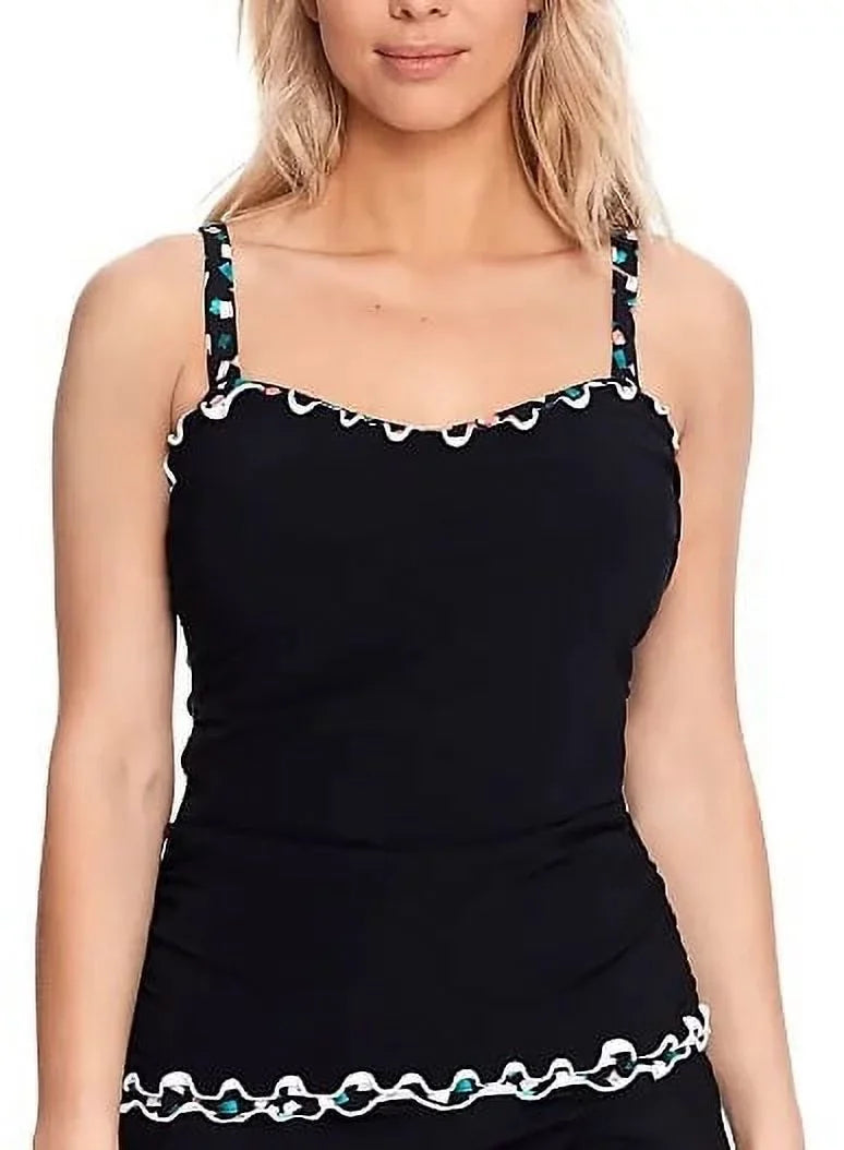 Underwire Gin Top, 34F, US UK Tankini Profile BLACK by 34E Fizz Swim Gottex
