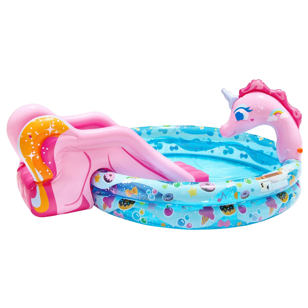 Pool, Width: Outdoor in, in, Backyard Length: Splash 78 Unicorn 'N Toy Slide Spray in, Height: Inflatable Water Banzai Splash 60 32