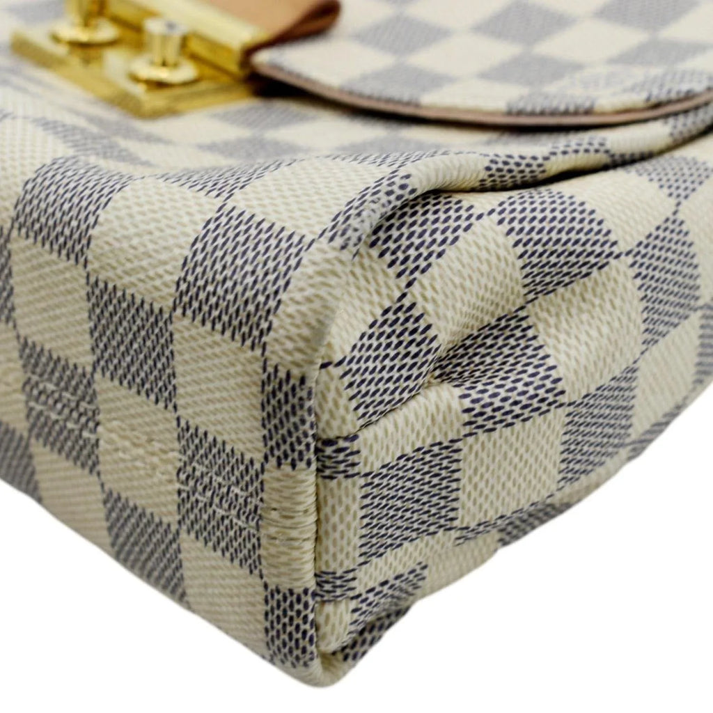 Satchel Damier White Crossbody Azur VUITTON LOUIS Pre-owned Croisette Bag