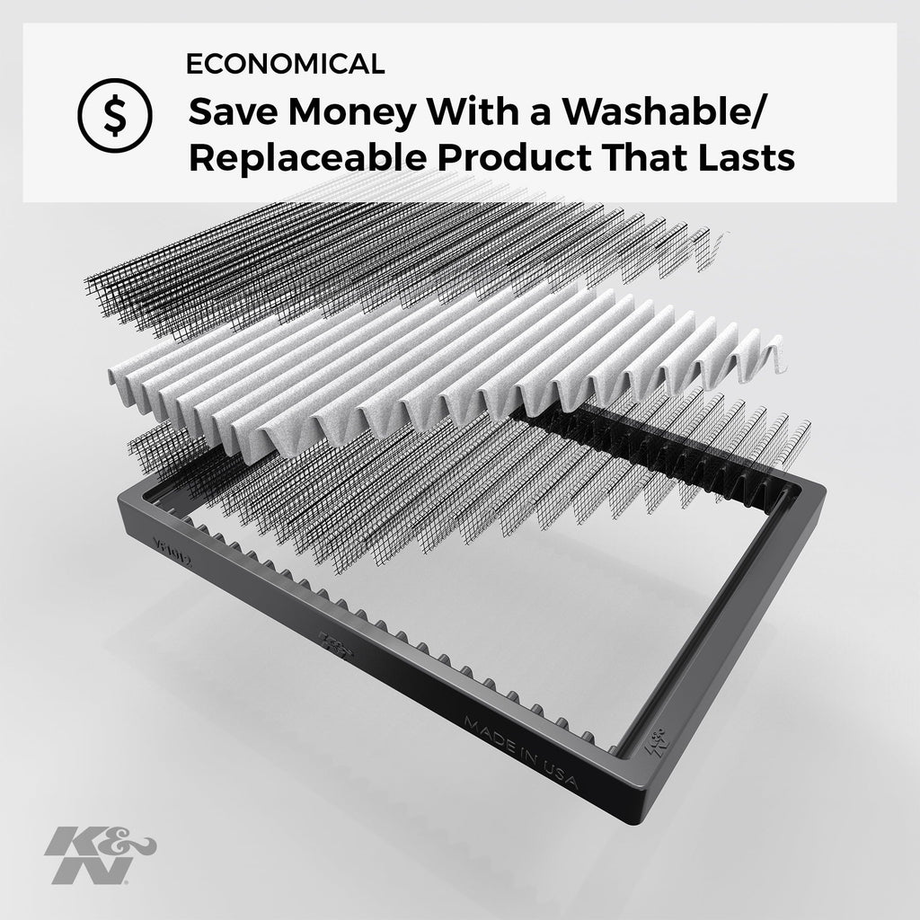 Toyota/Subaru/Suzuki/Scion Air Models, Designed and Select Cabin Filter: For VF1013 2004-2019 Washable Reusable: Vehicle K&N