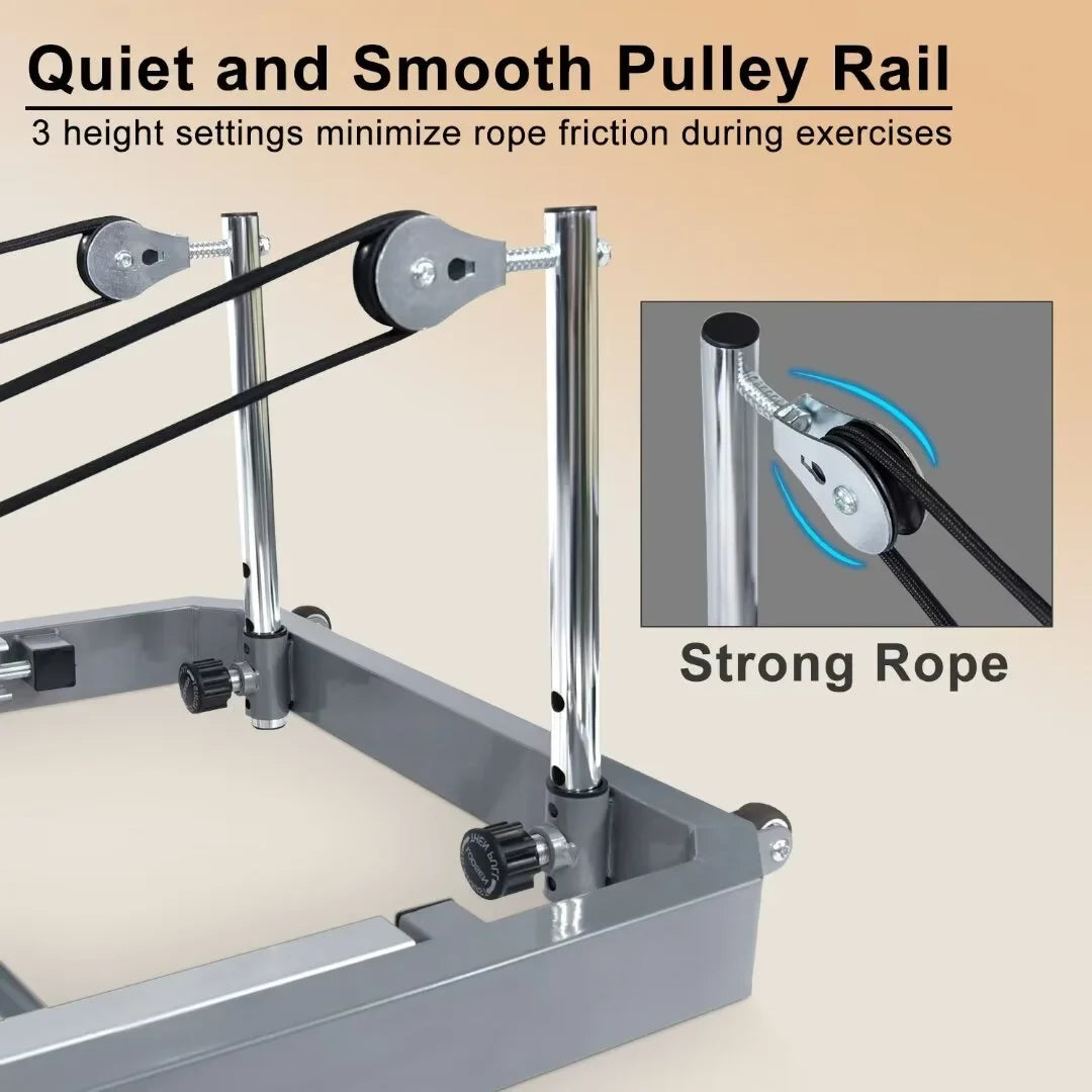 Reformer Pilates Foldable Weight Docred Gym£¬Beginners£¬Up Reformer, for with Capacity Quiet Workout Machine to Pilates Home Spring lbs 300