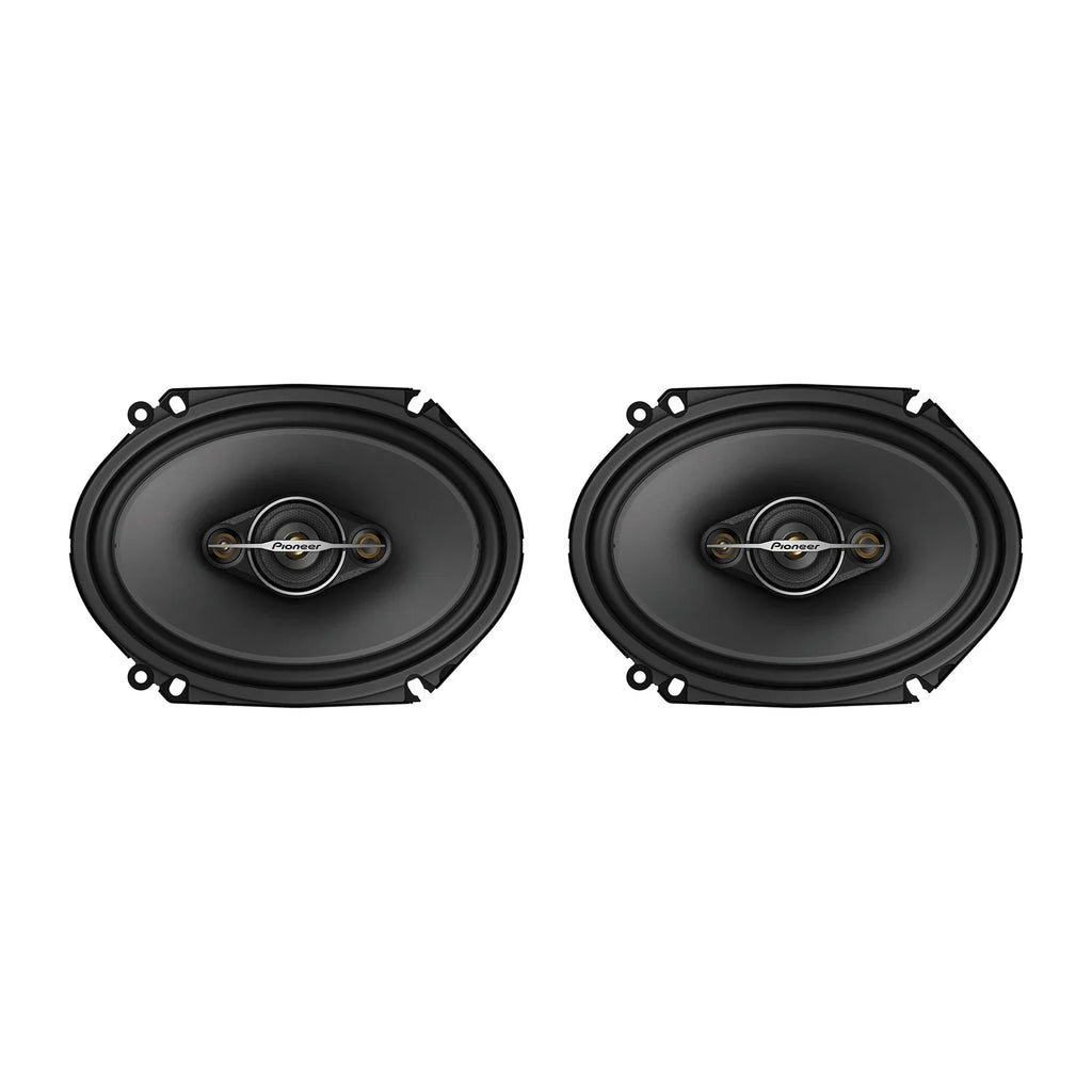 x 2 Gold, TS-A6881F Power Full-Range 350-Watt Max 8-In. 4-Way 6-In. Speakers Pack, Pioneer and TS-A6881F Coaxial Black