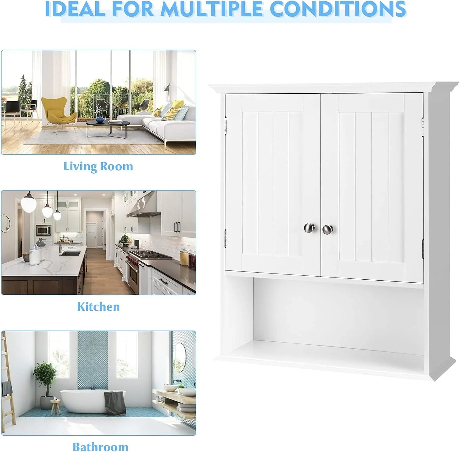 Wall Storage & Bathroom Storage Bathroom Kitchen Shelves, Bathroom Doors Cabinet Cabinet, Living Cabinet Multipurpose Mounted Medicine for Wall Hanging with Wooden Cabinet Room,