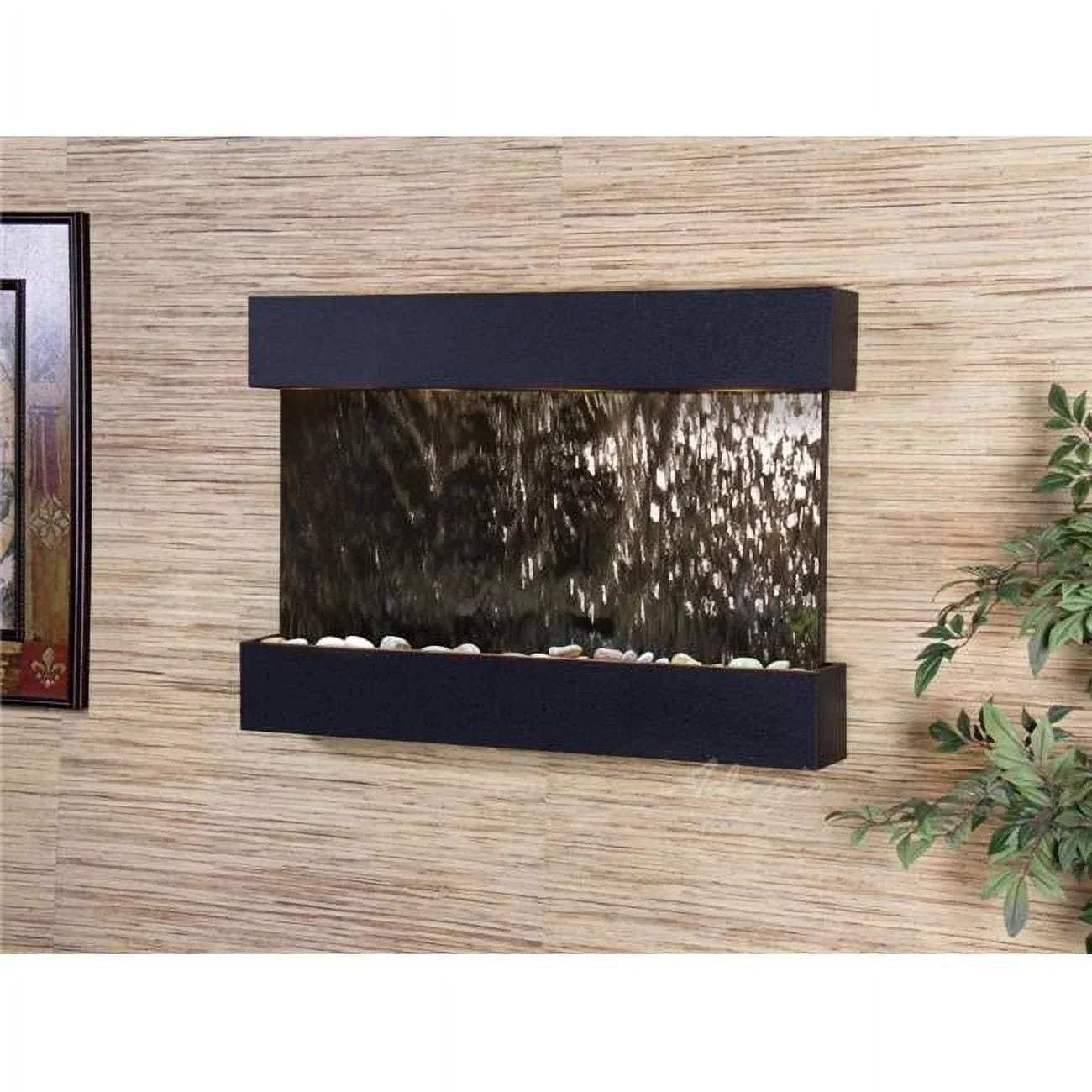 Mirror Reflection Fountain Black Wall Silver Adagio Textured RCS1740 Creek