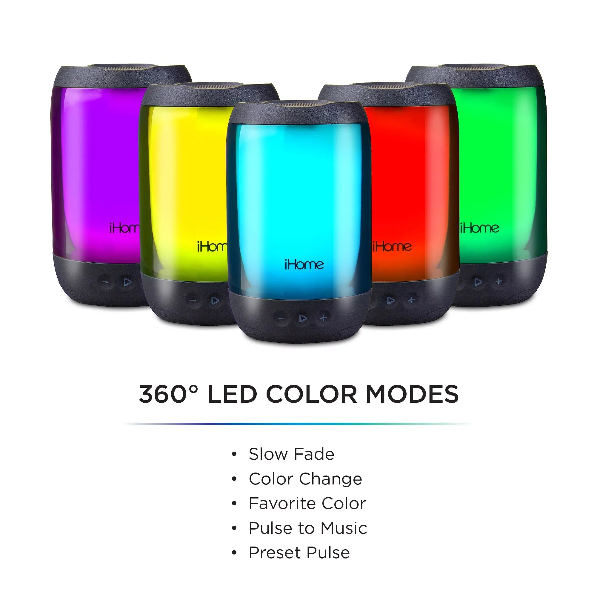Waterproof Color Mega Play with Bluetooth + Battery Glow Rechargeable Changing iHome Speaker