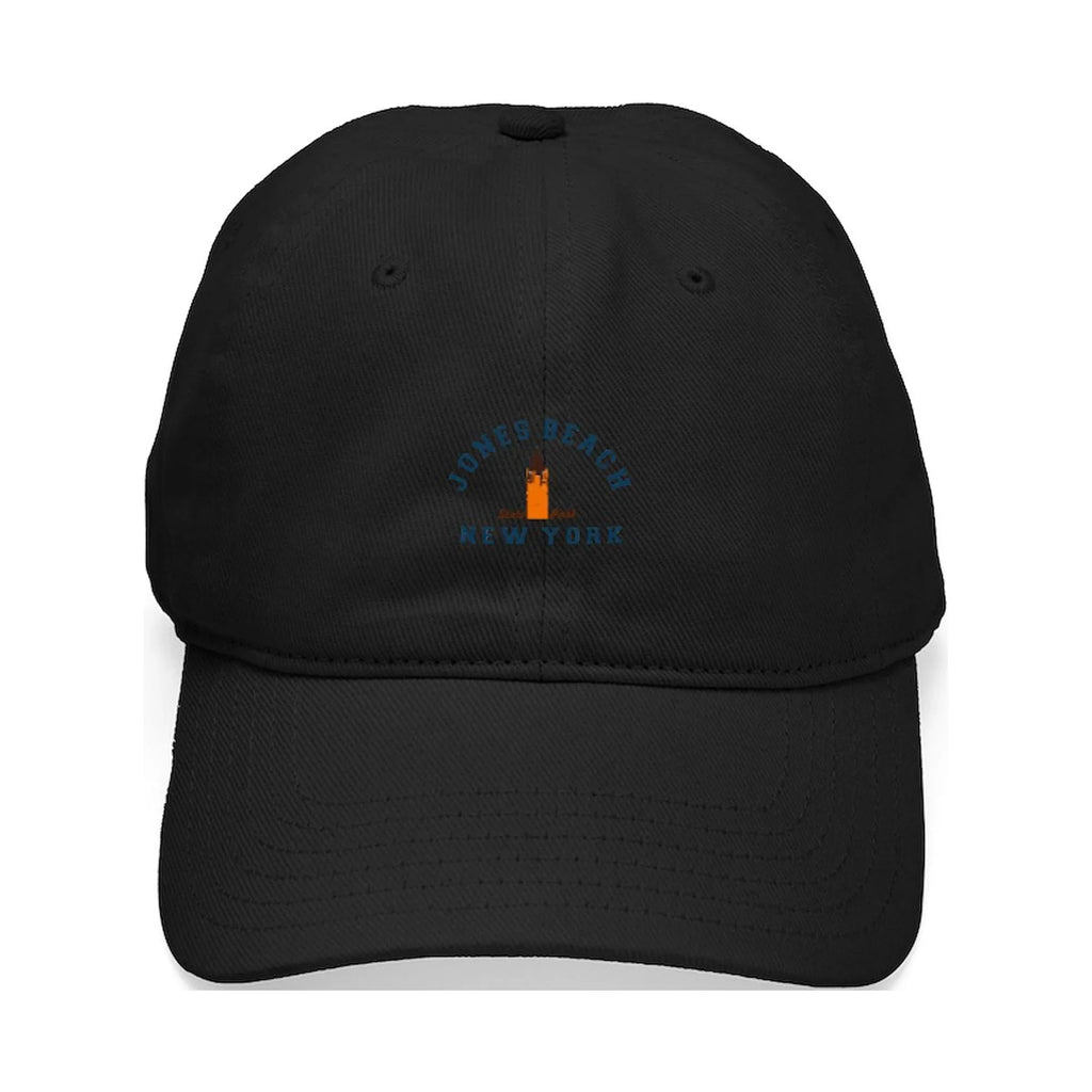 Canvas Beach Adjustable Cotton Cap Hat Jones Baseball Hat Baseball - Black Printed Black - CafePress