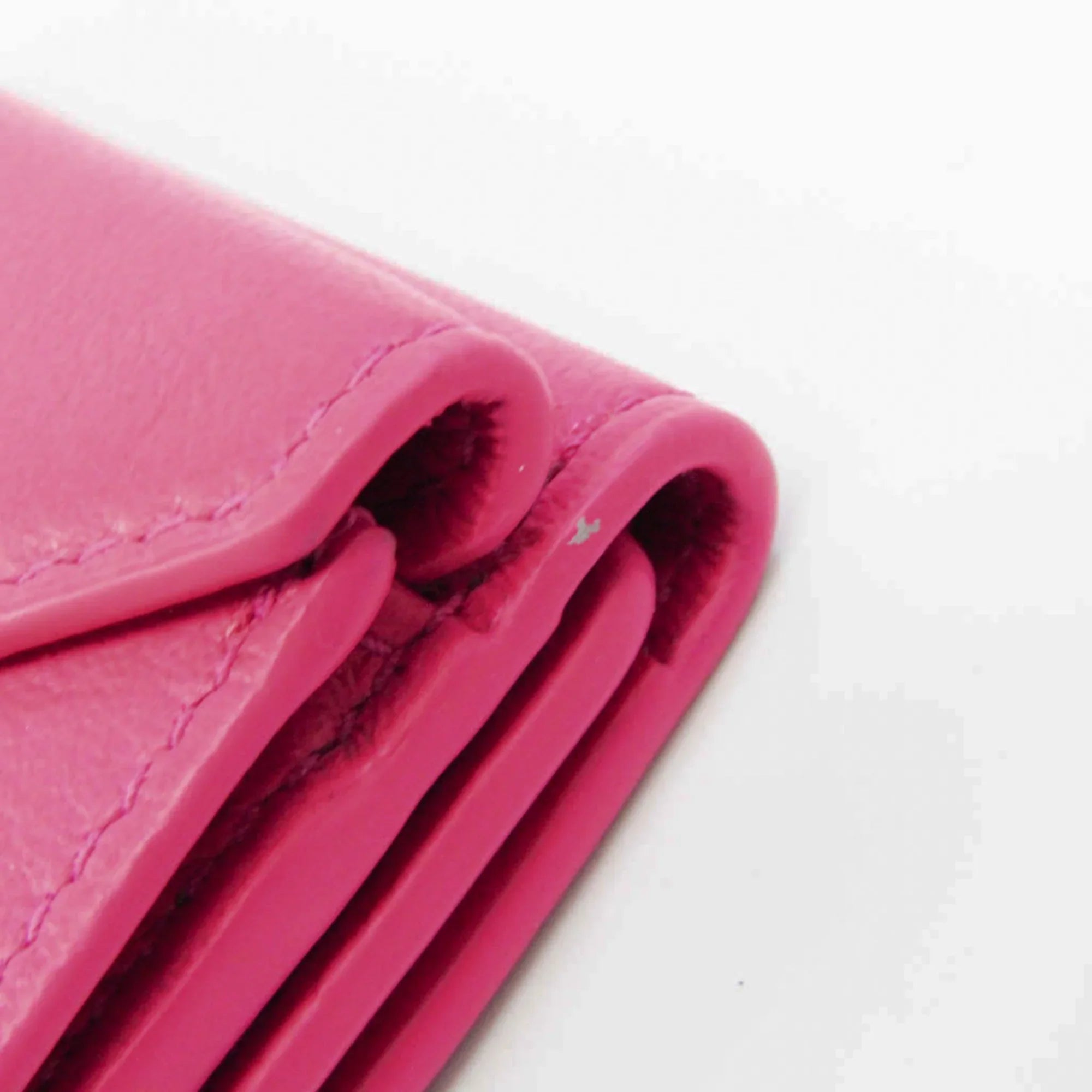 Women's (tri-fold) (Good) Pre-Owned Mini Balenciaga Wallet Wallet Paper Leather Pink 391446