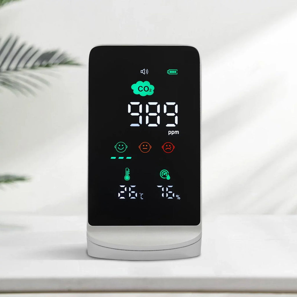 Black) (White, for CO2, Air Miumaeov Monitor Quality Temperature & Humidity Indoor