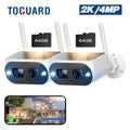 Toguard Powered Pack Wireless Camera Camera SC15 WiFi Solar Surveillance Outdoor 2K/4MP 2 Bullet Battery Security