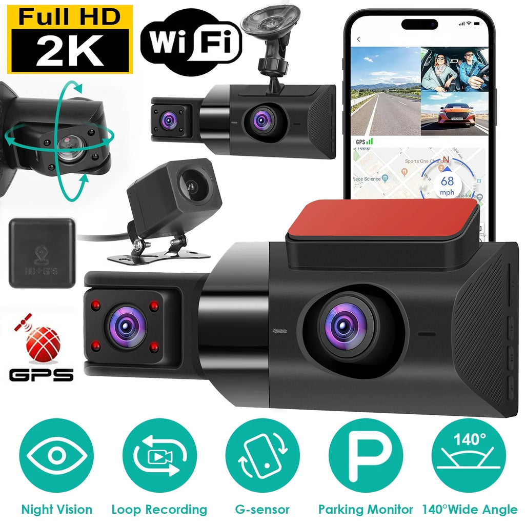 Car HD DVR Vision 140¡ã Dashcam G-Sensor Loop Recording Monitor with Parking Car Night Full GPS Cam Angle Video 2K iMounTEK Recorder Dash