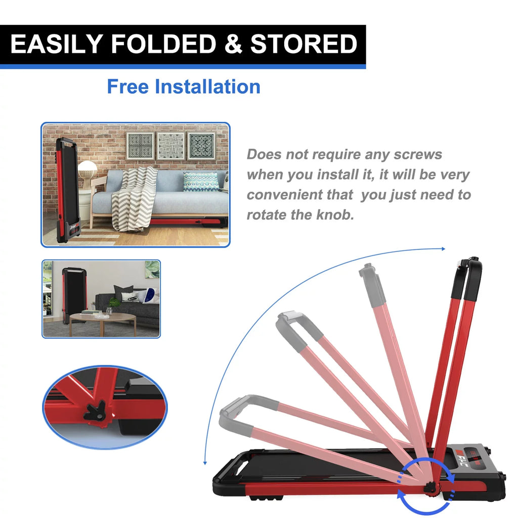 Desk & Treadmill Running Control 2 Running in Compact Walking Home, 1 LED Machine, Display Jogging Under for Installation-Free Foldable Treadmill Remote Electric