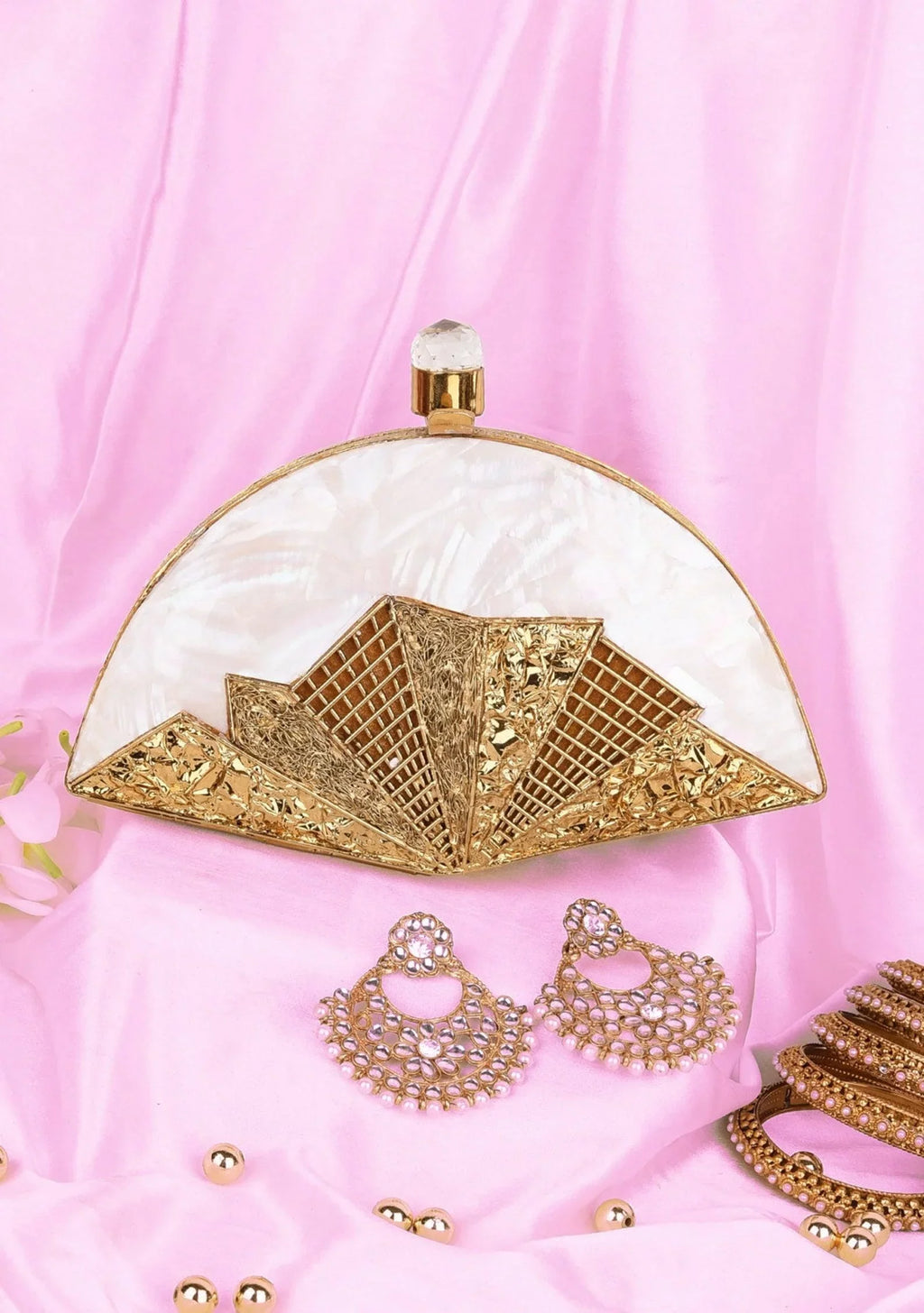 Handcrafted India inlaid Designer Craft bag Different Handbag original/natural Clutch Wedding Women for Gold Seashell