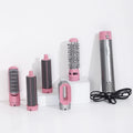 Negative Straightening Automatic Brush Heads Pink Electric Styling, Styler Dryer - Brush Curling Hair Dryer for Blow 5-in-1 Hair and with Detachable Ionic Brush - Color: