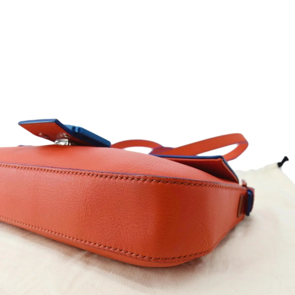 Baguette Leather Bag Monster Orange Eye Pre-owned Crossbody Calfskin FENDI